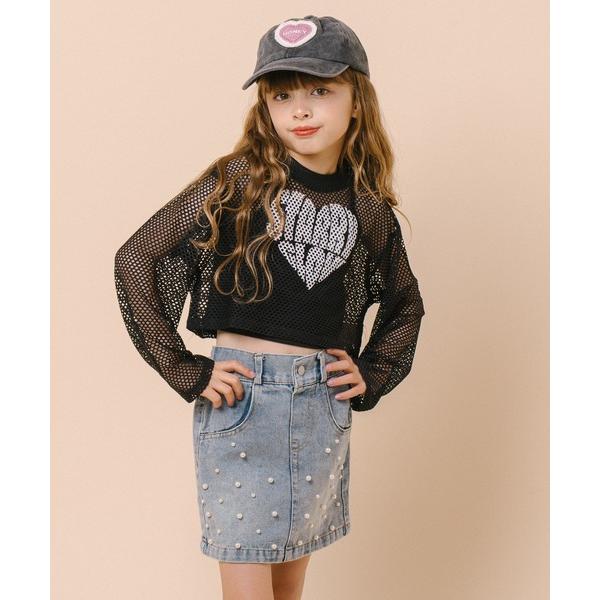 tシャツ 「2点セット」”レイヤードで盛れる”ロゴプリントメッシュクロップドトップス＋キャミソール ...