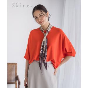 ニット セーター 「skinea」「着るスキンケア」ドルマンスリーブ五分袖ニット レディース