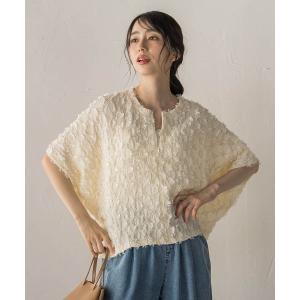 ブラウス シャツ 夏 ジャガードフリンジブラウス レディース