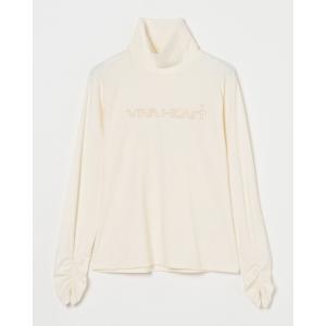ポロシャツ ポロ 「VIVA　HEART/GOLF」 袖口シャーリング 長袖モックネックシャツ レディース