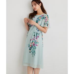ワンピース 夏 半袖 「手洗い可／日本製」花柄プリントワンピース