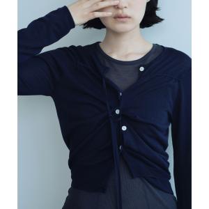 カーディガン silk mix ribbon cardigan レディース