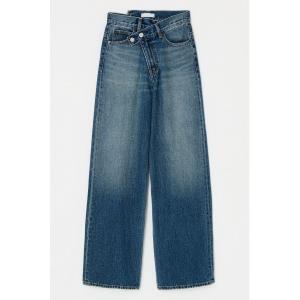 ワイドパンツ ジーンズ デニム デニムパンツ CROSS WAIST WIDE STRAIGHT(S) / クロスウエストワイドストレート ショートサイズ レディース