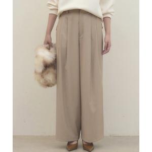ワイドパンツ パンツ 「履くだけで美シルエット」タックワイドパンツ レディース