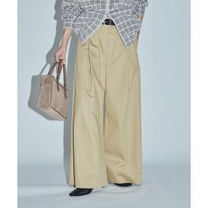 ワイドパンツ チノパン 「ASIDE」ブリティッシュツイルワイドパンツ レディース
