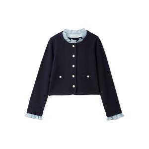 カーディガン 「WASHABLE」フリルデタッチャブルカーディガン レディース