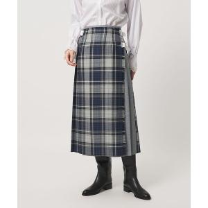 ロング スカート 「別注」「O'NEIL of DUBLIN」コンビ チェック プリーツスカート