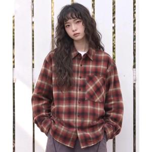 ブラウス シャツ 「mahagrid/マハグリット」 FLANNEL CHECK SHIRT/フランネルチェックシャツ レディース メンズ