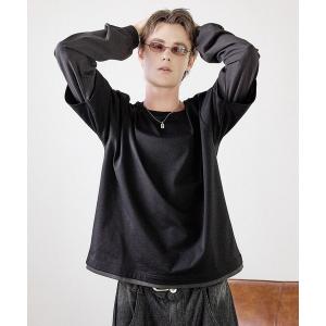 tシャツ ボックスシルエットフェイクレイヤードロングTシャツ メンズ レディース