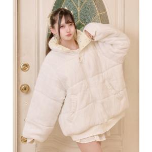 ジャケット テーラードジャケット ケーブル小花柄リバーシブル中綿 レディース
