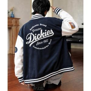 スタジャン 「Genuine Dickies/ジェニュインディッキーズ」サガラ刺繍ビッグロゴ ポンチスタジャン／ルーズシルエット 配色ワッペンブルゾン ユニセックス