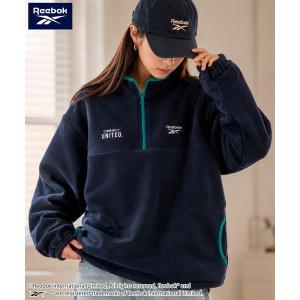 トレーナー スウェット 裏起毛 Reebok リーボック メンズ裏起毛プルオーバー ハーフZIP 裾ドローコード 刺繍ロゴ メンズ レディース