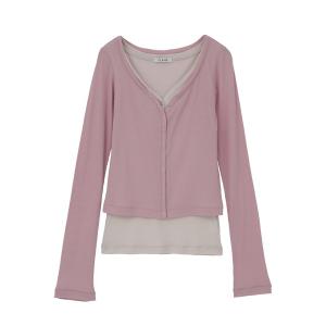 ヘンリーネック tシャツ 「CLANE/クラネ」CURVED NECK LAYERED SET TOPS/カーブネックレイヤードセットトップス レディース