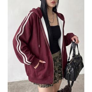 パーカー ラインジップパーカー レディース