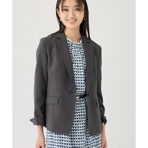 ジャケット テーラードジャケット 「洗える／通勤／スーツ」メランジストレッチ テーラードカラージャケット レディース