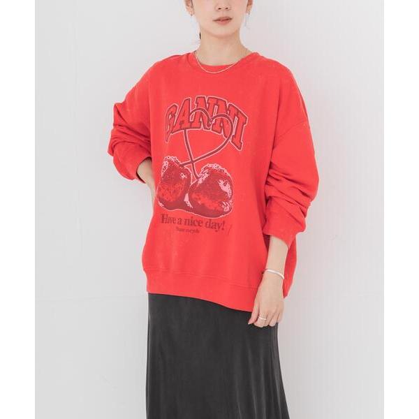 Ganni Ganni ISOLI CREWNECK CHERRY スウェット