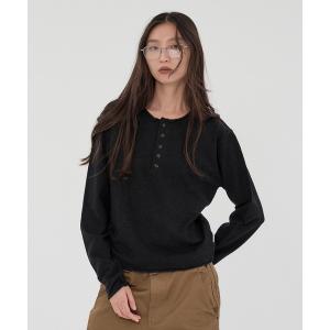 セーター ニット HENRY NECK MELANGE KNIT/ヘンリーネックメランジニット メンズ レディース