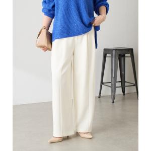 ワイドパンツ スラックス パンツ ダンボールタックパンツ レディース