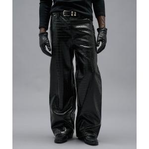 ワイドパンツ パンツ Faux Leather Wide Straight Pants / フェイクレザーワイドストレート パンツ メンズ レディース