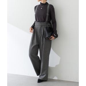 ワイドパンツ パンツ サスペンダーワイドパンツ レディース