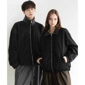 ブルゾン アウター ボア 2WAYリバーシブルPUレザー襟切替ブルゾン メンズ レディース