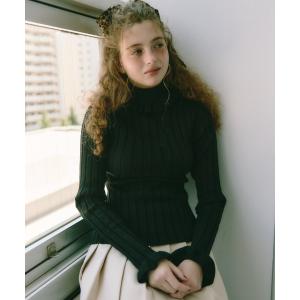 タートルネック ニット セーター frill turtleneck lib knit / フリルタートルネックニット レディース