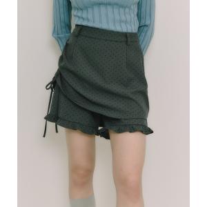 パンツ layered frill mini pants / 巻きスカート風ショートパンツ レディース