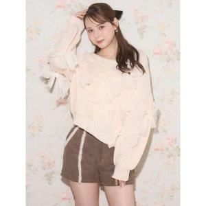 ニット セーター チュールリボンデザインニット レディース