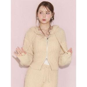パーカー ファンシーニットパーカー レディース