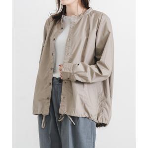 ブラウス シャツ 50sタイプライター裾紐ラグランスタンドシャツ レディース