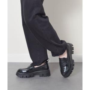 ローファー 「bussola」「撥水加工」厚底デザインソールローファー(B65403) レディース