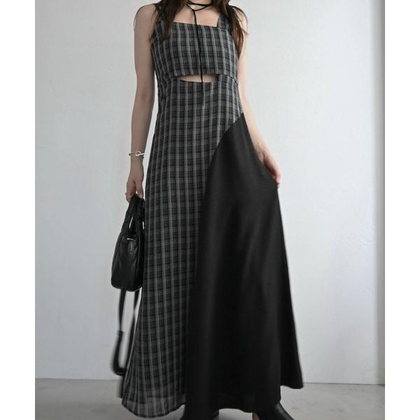 ワンピース asymmetry panel waist cutout OP