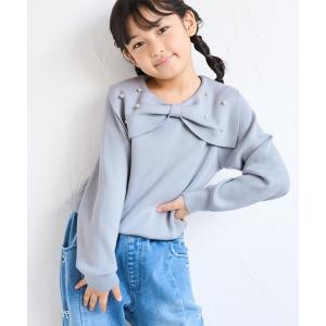 ニット セーター 入学式 「KIDS/キッズ」マシュマロニット パールリボンカラープルオーバー/セットアップ対応・リンクコーデ キッズ 子供服
