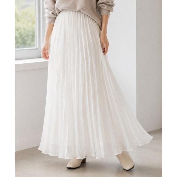 ロング スカート シフォンプリーツロングスカート