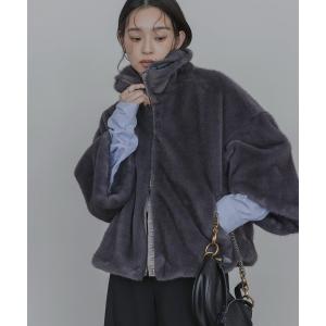 コート アウター ミンクファー スタンドネックショートコート レディース