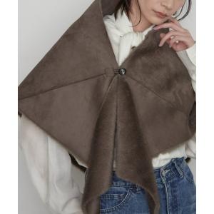 マフラー ストール フェイクムートンリバーシブルストール　秋服 レディース