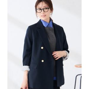 ジャケット テーラードジャケット ダブルブレスト ジャケット「洗える/裏起毛」 レディース