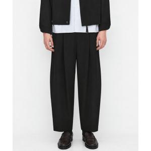 スラックス 世界三大ウール使用「新作/尾州ウール」超撥水 WOOL GABARDINE 2タックバレルパンツ　｜撥水/防汚/防臭/吸湿性/ムレ防止 メンズ