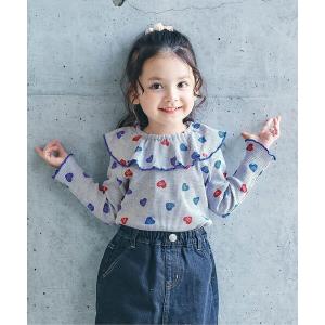 tシャツ 「WEB限定/リンク」ワッフルアソートビックカラー長袖Tシャツ キッズ 子供服 女の子