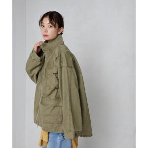 ブルゾン アウター ウォッシュドミリタリージャケット レディース