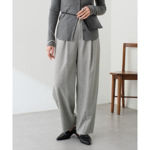 パンツ チェックタックカーブパンツ レディース