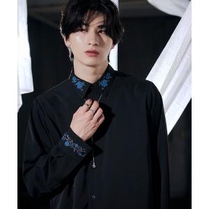 シャツ 「UVカット＆イージーケア」ローズ刺繍シャツ/26LS メンズ レディース
