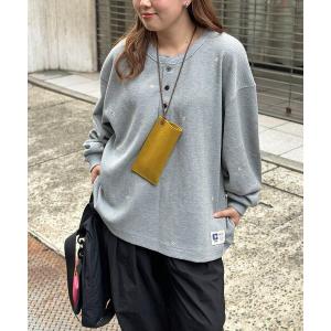 ヘンリーネック tシャツ フラワー刺繍ワッフルヘンリー メンズ レディース