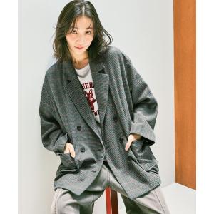 ジャケット テーラードジャケット ネップチェックルーズジャケット レディース