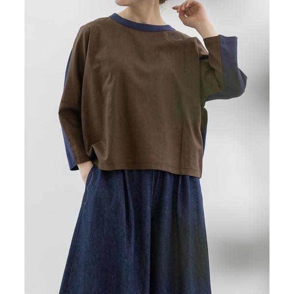 tシャツ Clocheスワン刺繍布帛9分袖カットソー レディース