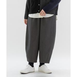 パンツ Pommeギャバ裾ダーツ9分パンツ レディース