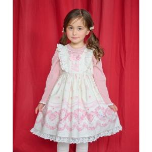ワンピース coeur a coeur ローズプリントワンピース×リブトップスセット キッズ 子供服 女の子