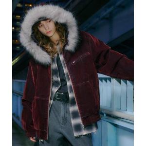 ブルゾン アウター AIVER　ベルベットデニムパーカーブルゾン メンズ レディース