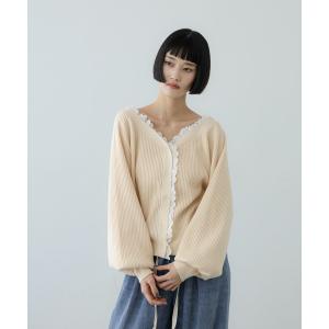 ニット セーター レーストリムVカーディガン　1063703 レディース