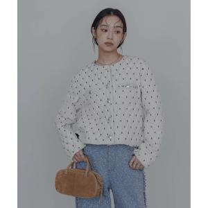ジャケット ノーカラージャケット ダイヤキルト バックフリル中綿ジャケット レディース